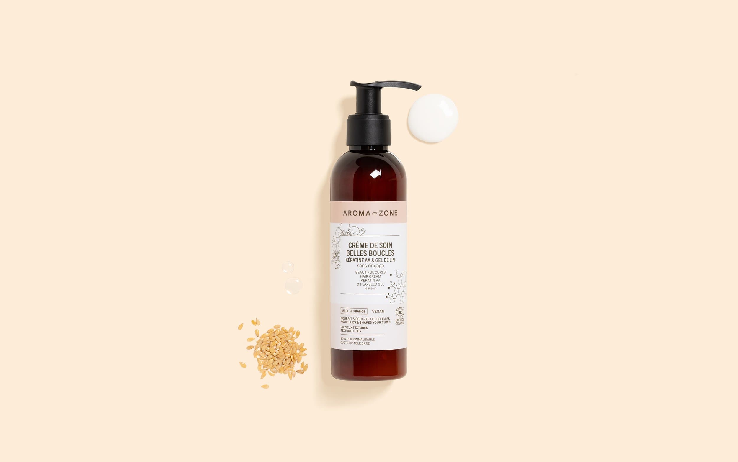 Belles Boucles Crème de Soin Kératine AA & Gel de Lin · Aroma-Zone